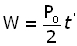 energy at time t  in terms of peak power