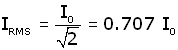 RMS current in terms of peak current