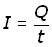 current equals charge divided by time