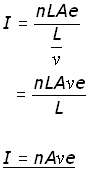 current in terms of drift velocity