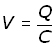 capacitance equation - V the subject
