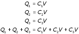 capacitors in parallel - equation #1