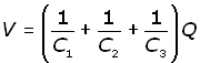capacitors in series - equation #4