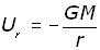 gravitational potent U at a distance r from a mass M