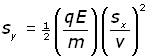 ion deflection - equation #9