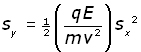 ion deflection - equation #10