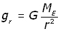 g at a distance r - equation #9