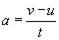 equation definition for acceleration
