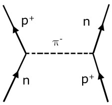 Feynman diagram - proton neutron interaction