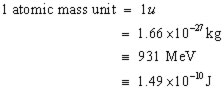 binding energy information