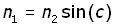 critical angle - equation #2