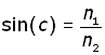 critical angle -equation #5