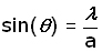 single slit equation - sin theta subject