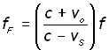 doppler effect derivation -equation #12