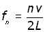 frequency of the nth harmonic - lambda substituted
