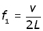 fundamental frequency in terms of wave velocity and string length