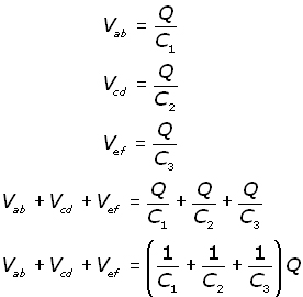 capacitors in series - equation #1
