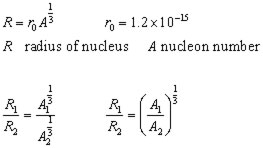 radii of nucleus