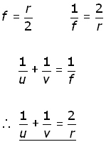 concave mirror formula derivation
