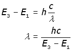 energy level equation with wavelength the subject
